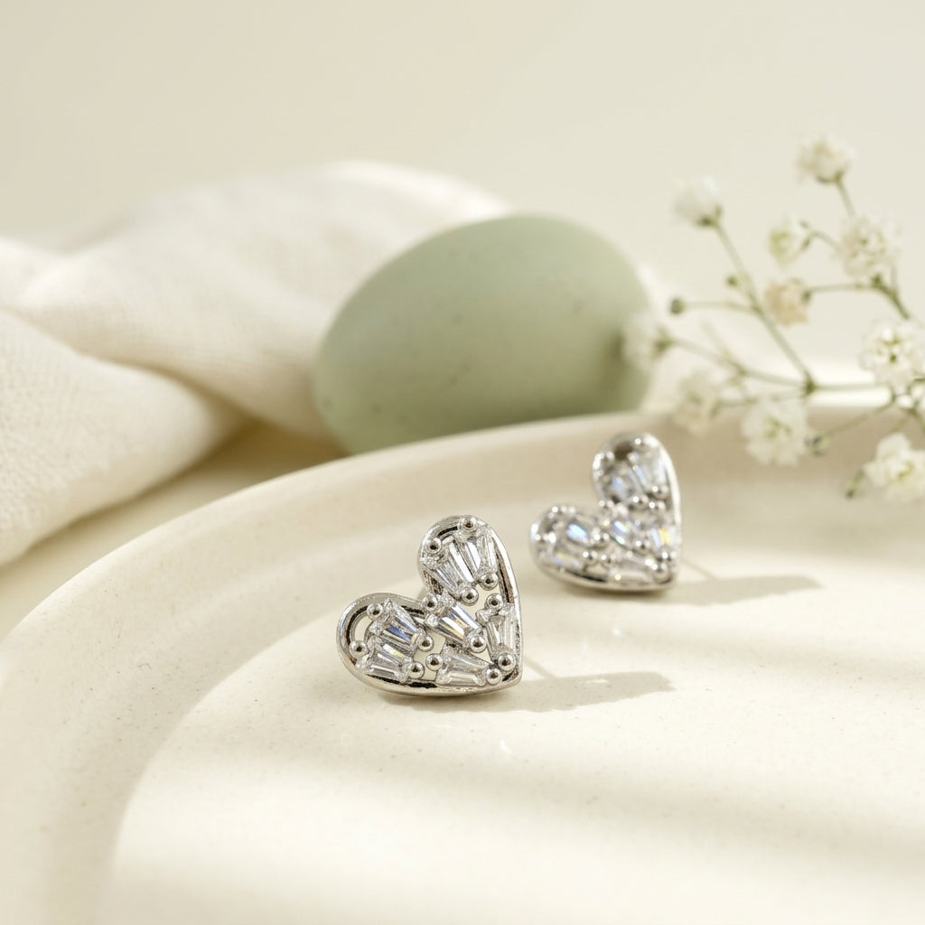 Heart Shape Stud Earrings