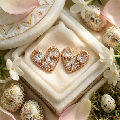 Heart Shape Stud Earrings