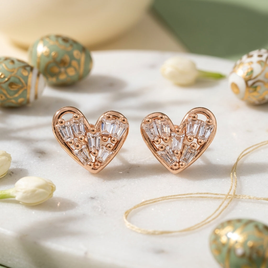 Heart Shape Stud Earrings