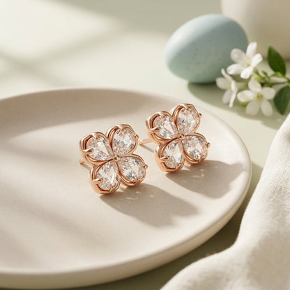 Crystal Blossom Stud Earrings