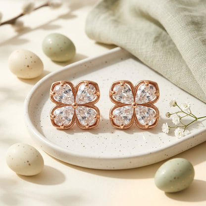 Crystal Blossom Stud Earrings