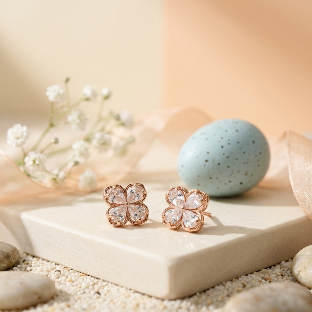 Crystal Blossom Stud Earrings