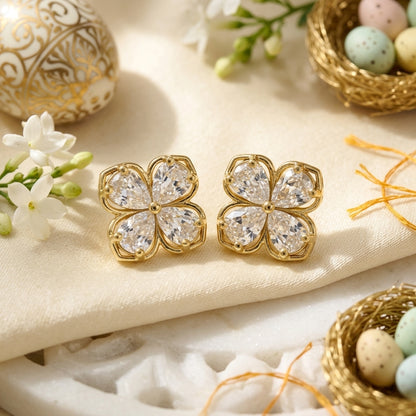 Crystal Blossom Stud Earrings