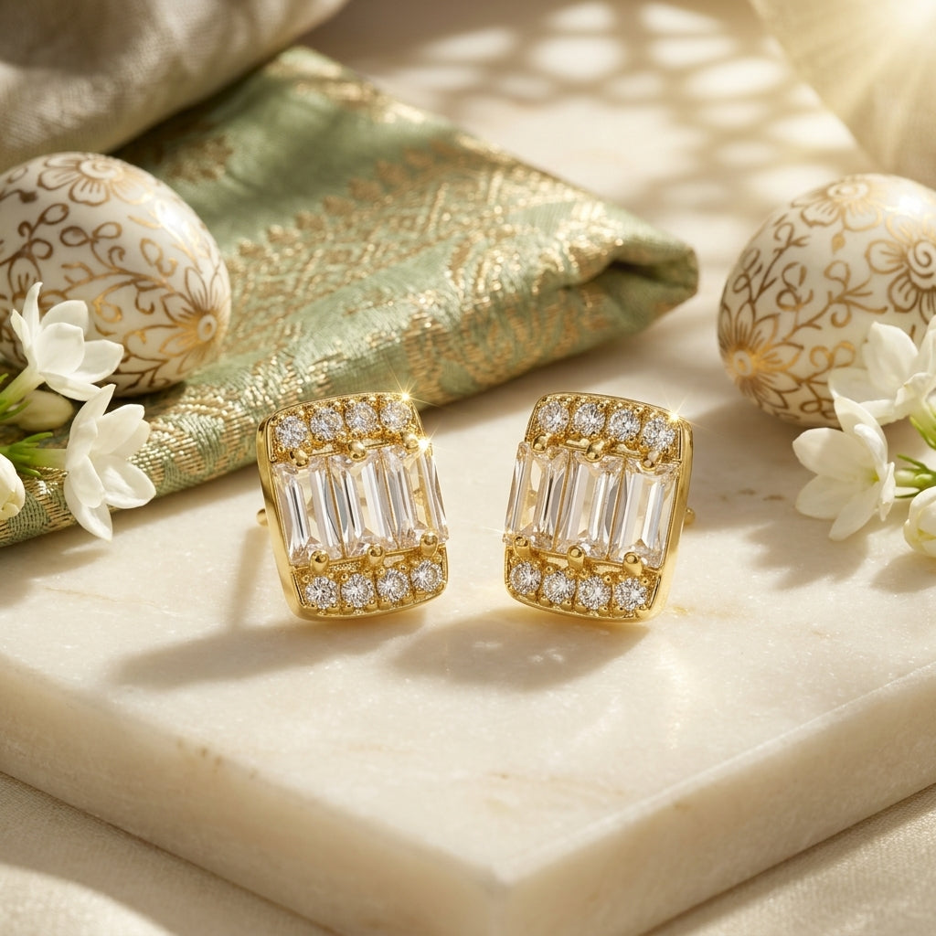 Radiance Baguette Crystal Stud Earrings