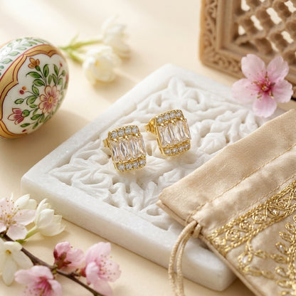 Radiance Baguette Crystal Stud Earrings