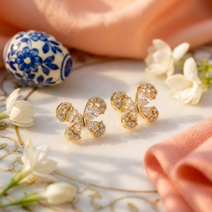 Crystal Butterfly Stud Earrings