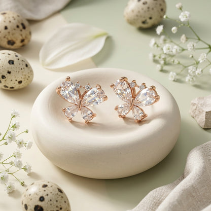Blossom Spark Butterfly Stud Earrings