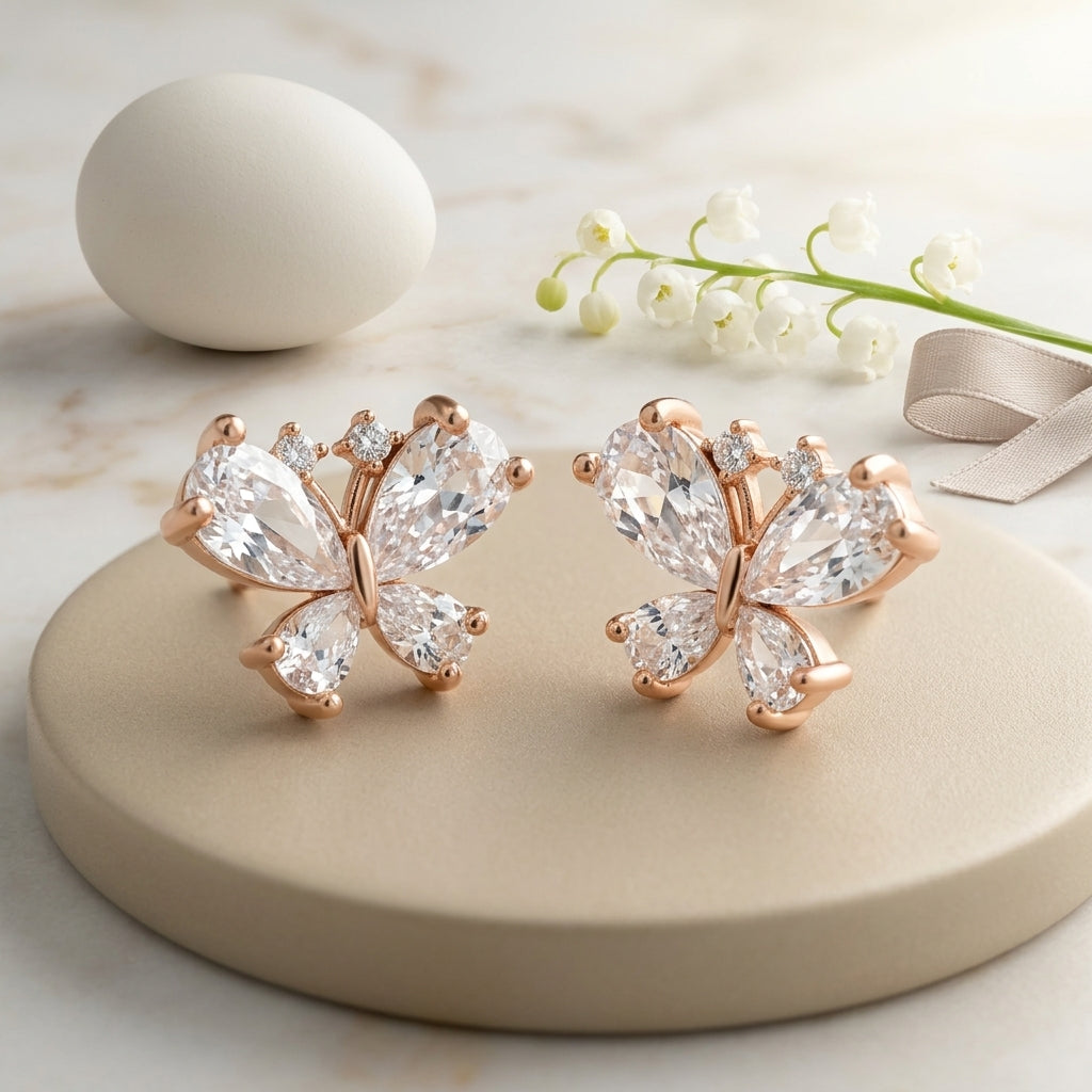 Blossom Spark Butterfly Stud Earrings