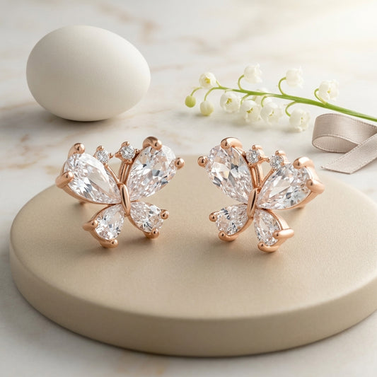 Blossom Spark Butterfly Stud Earrings
