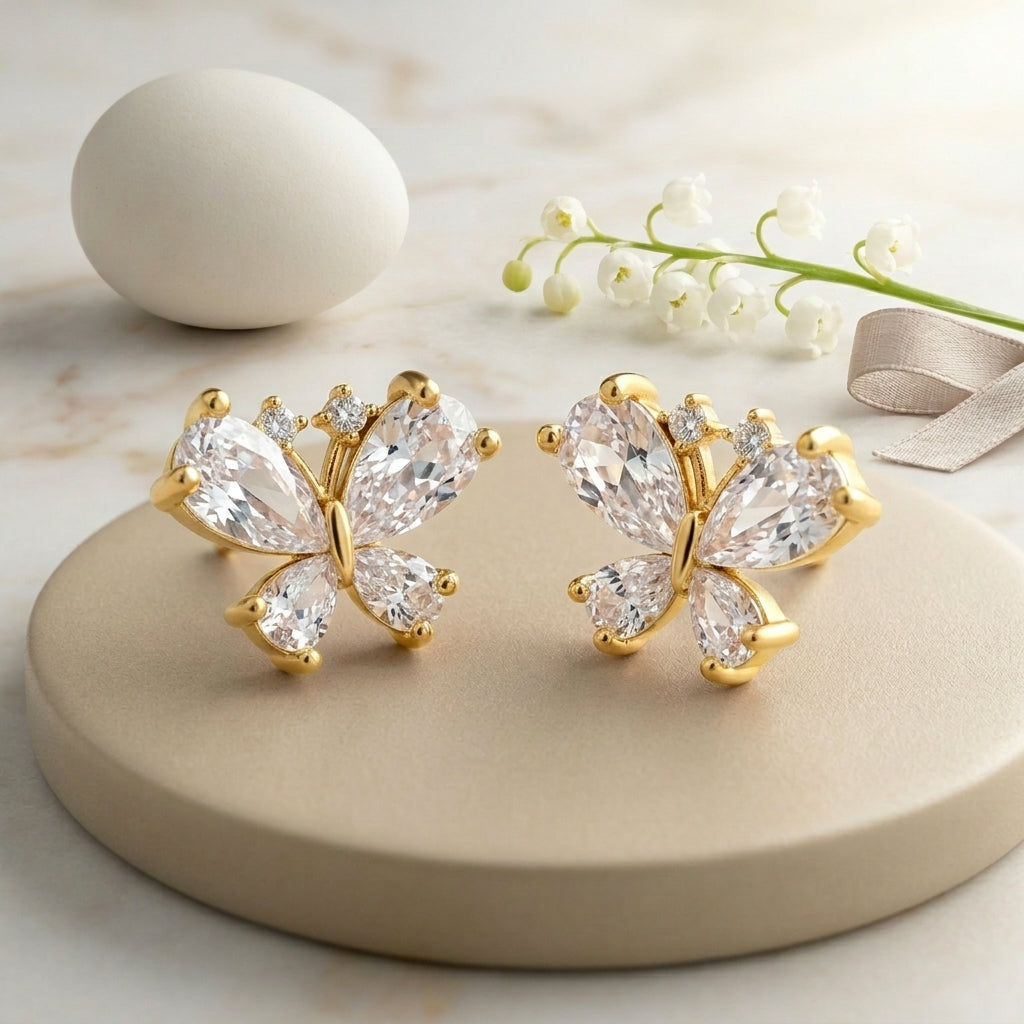 Blossom Spark Butterfly Stud Earrings