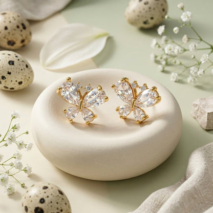 Blossom Spark Butterfly Stud Earrings