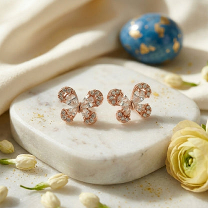 Crystal Butterfly Stud Earrings
