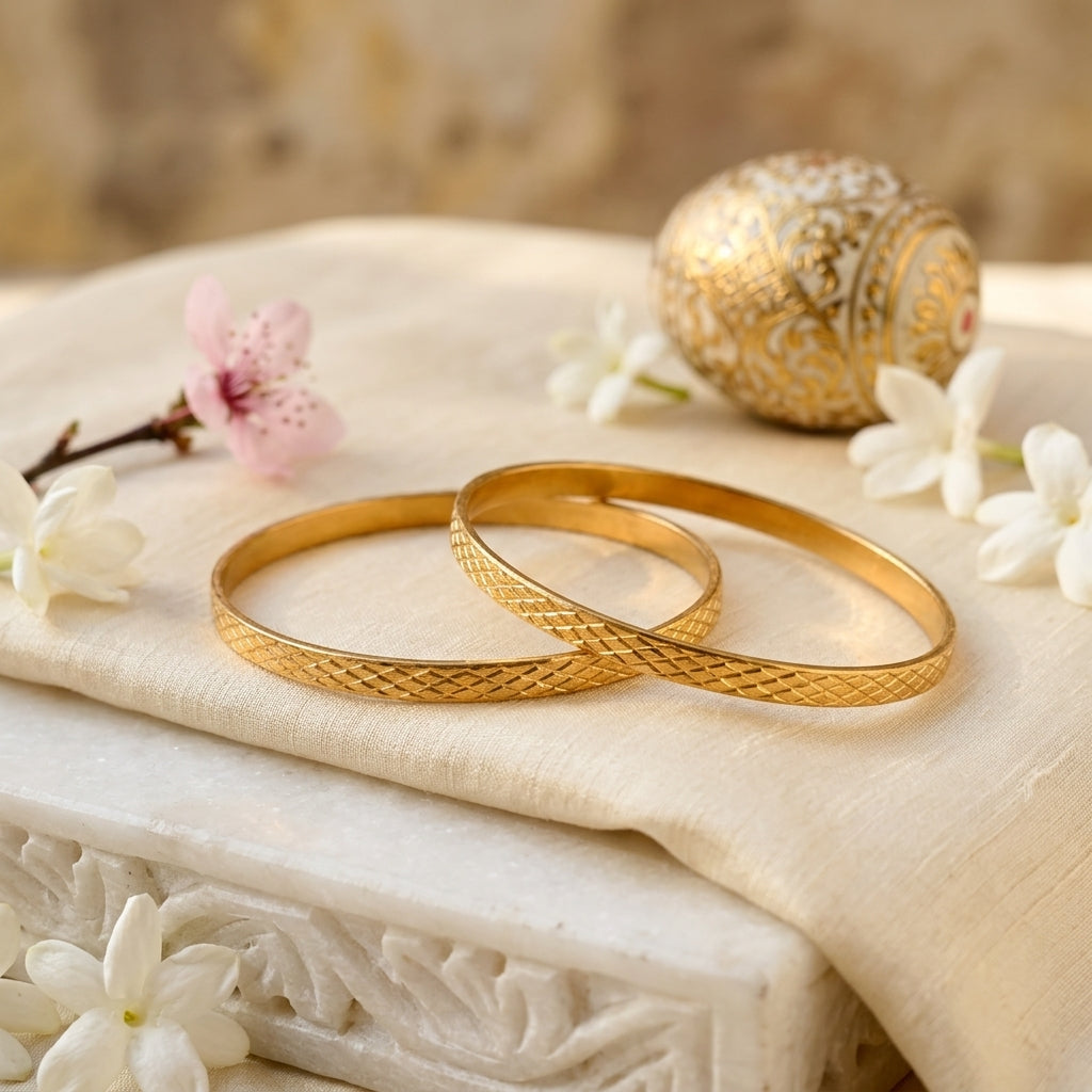 Timeless Gold Weave Bangle Set