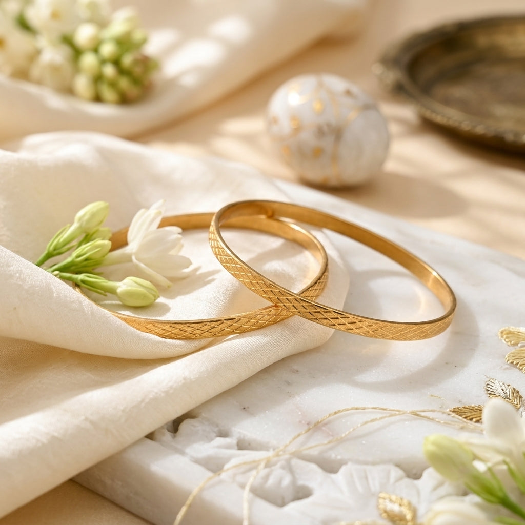 Timeless Gold Weave Bangle Set