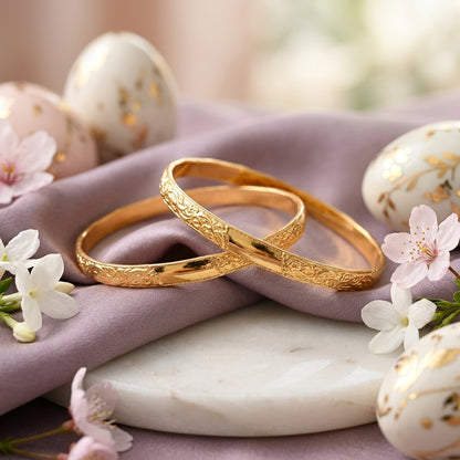Heritage Gold Engraved Bangle Set