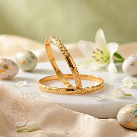 Heritage Gold Engraved Bangle Set