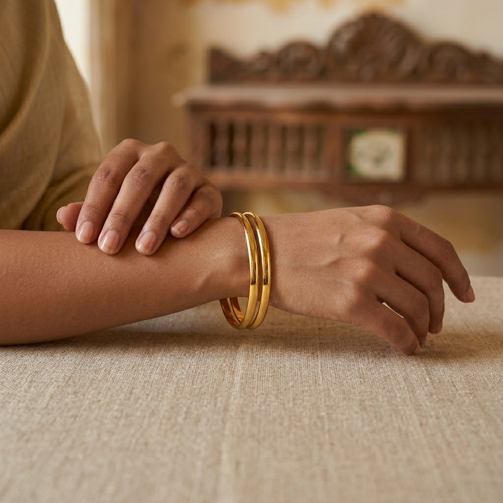 Classic Gold Elegance Bangle Set of 2