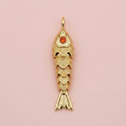 Gold Articulated Fish Charm