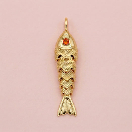 Gold Articulated Fish Charm