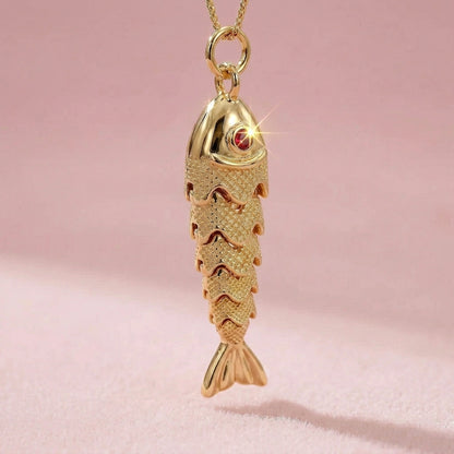 Gold Articulated Fish Charm