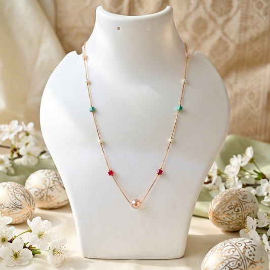 Aurora Bead Station Necklace
