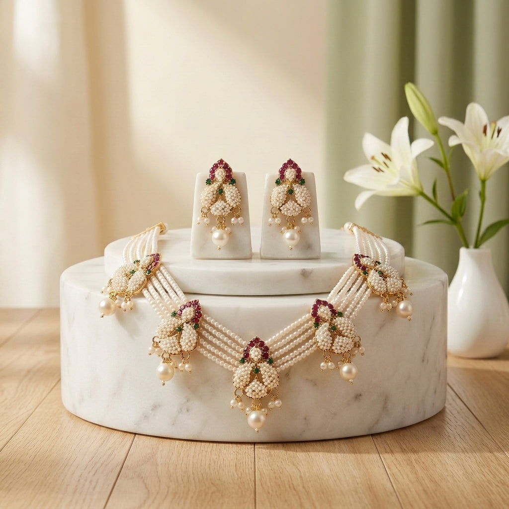 Multi-Layer Necklace Set with Earrings