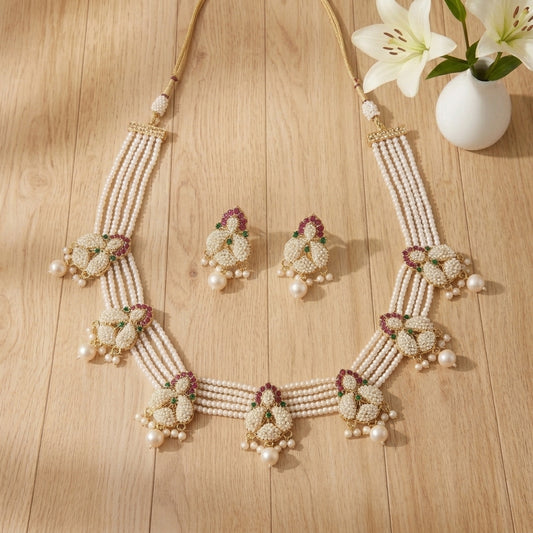 Multi-Layer Necklace Set with Earrings