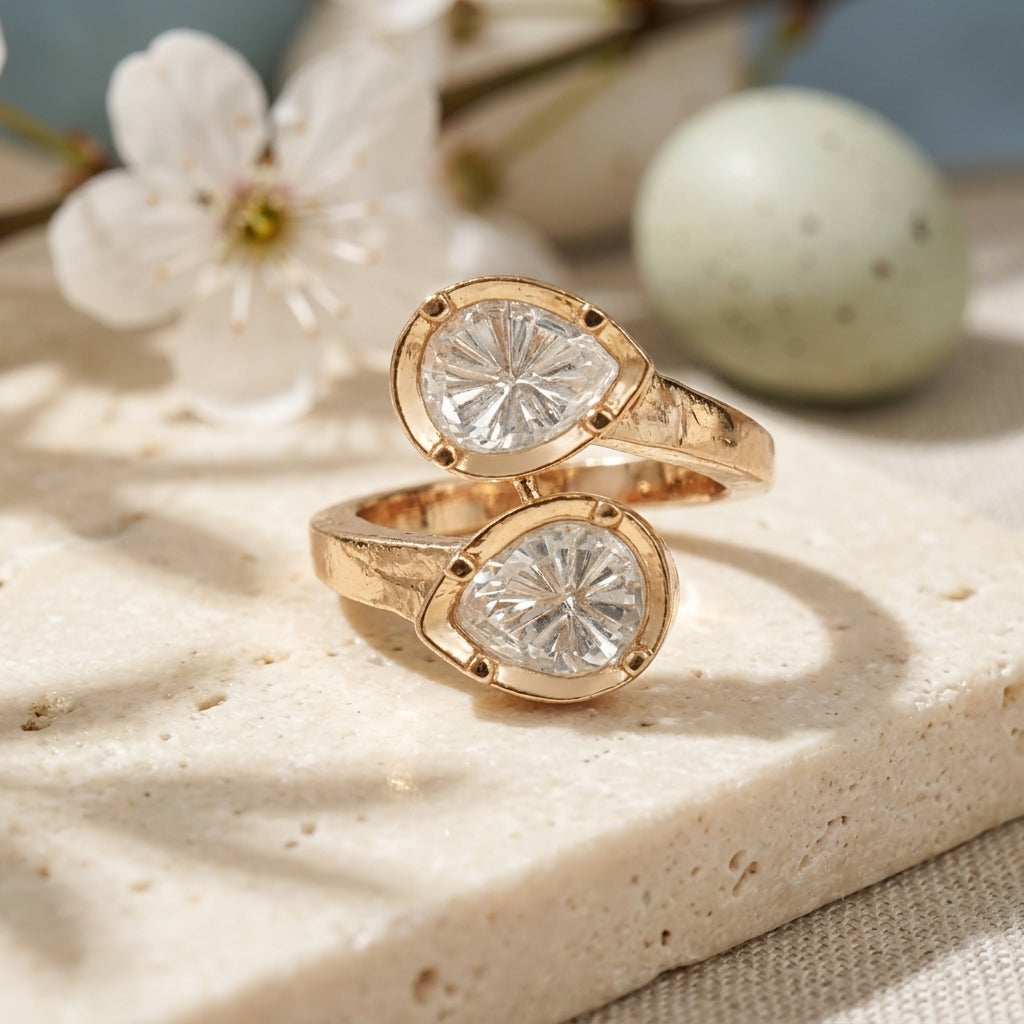 Moissanite Diamond Pear Cut Ring