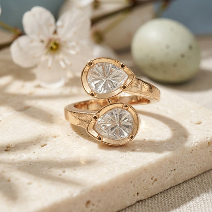 Moissanite Diamond Pear Cut Ring