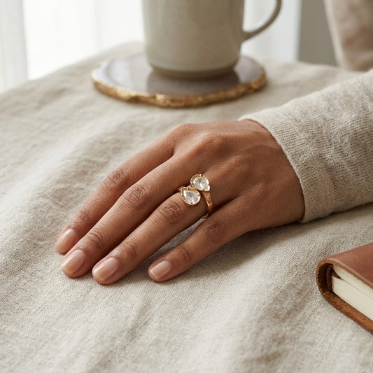 Moissanite Diamond Pear Cut Ring