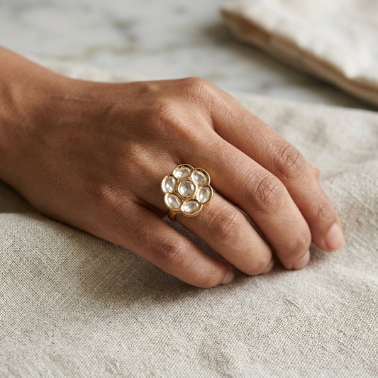 Moissanite Diamond Flower Ring