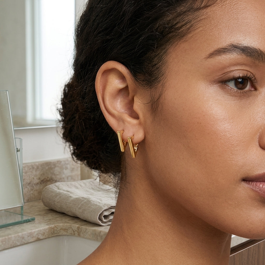 Triangle Shape Hoop Earrings