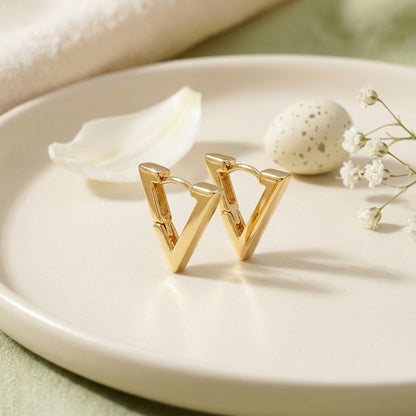 Triangle Shape Hoop Earrings