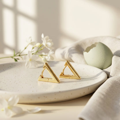Triangle Shape Hoop Earrings