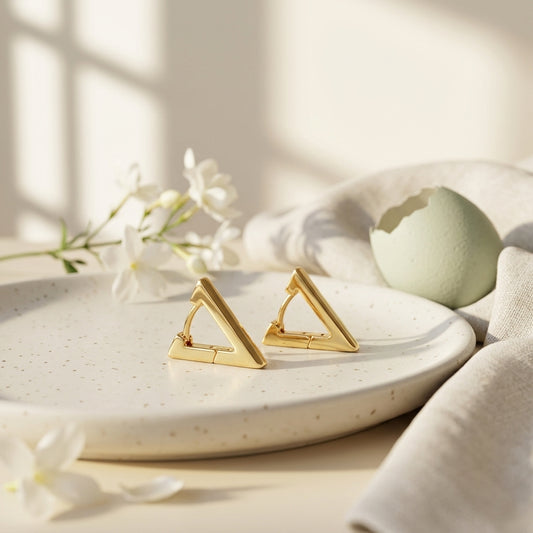 Triangle Shape Hoop Earrings