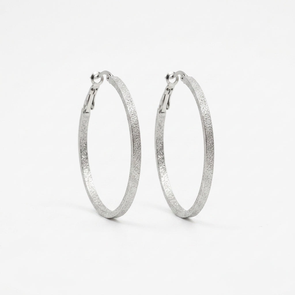 Silver Tone Hoop Earrings