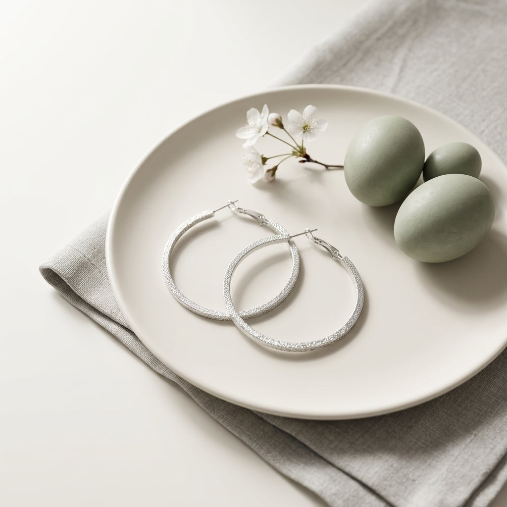 Silver Tone Hoop Earrings