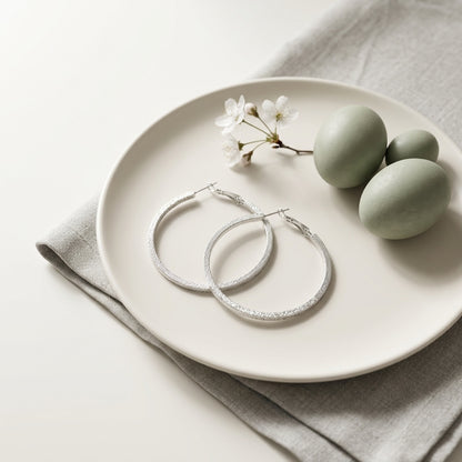 Silver Tone Hoop Earrings