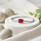 Elegant Silver-Tone Ruby Red Tennis Bracelet