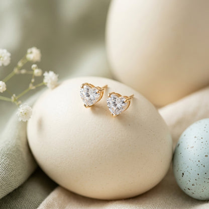 Rose Gold Heart Shape Studs