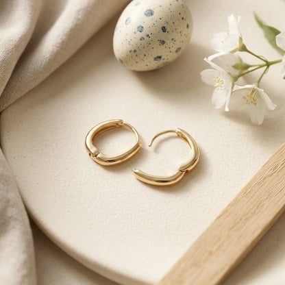 Gold Finish Hoop Earrings
