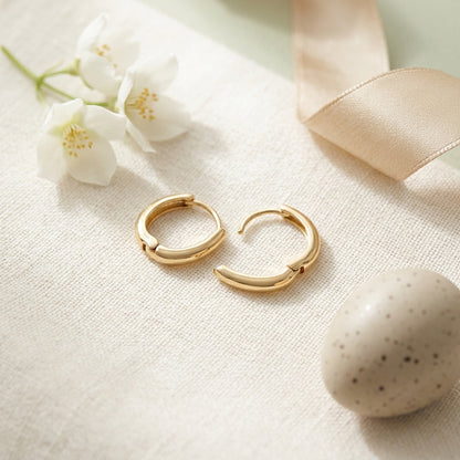 Gold Finish Hoop Earrings