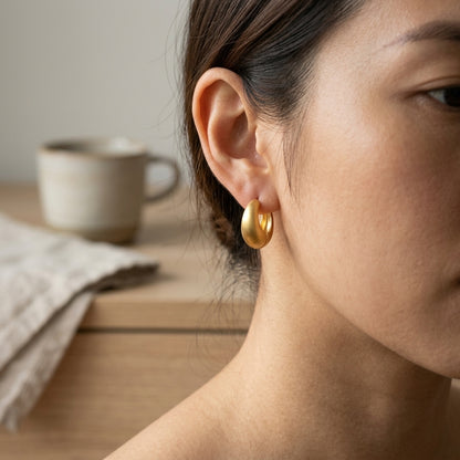 Matte Finish Hoop Earrings