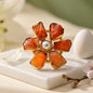 Natural Carnelian Flower Adjustable Ring
